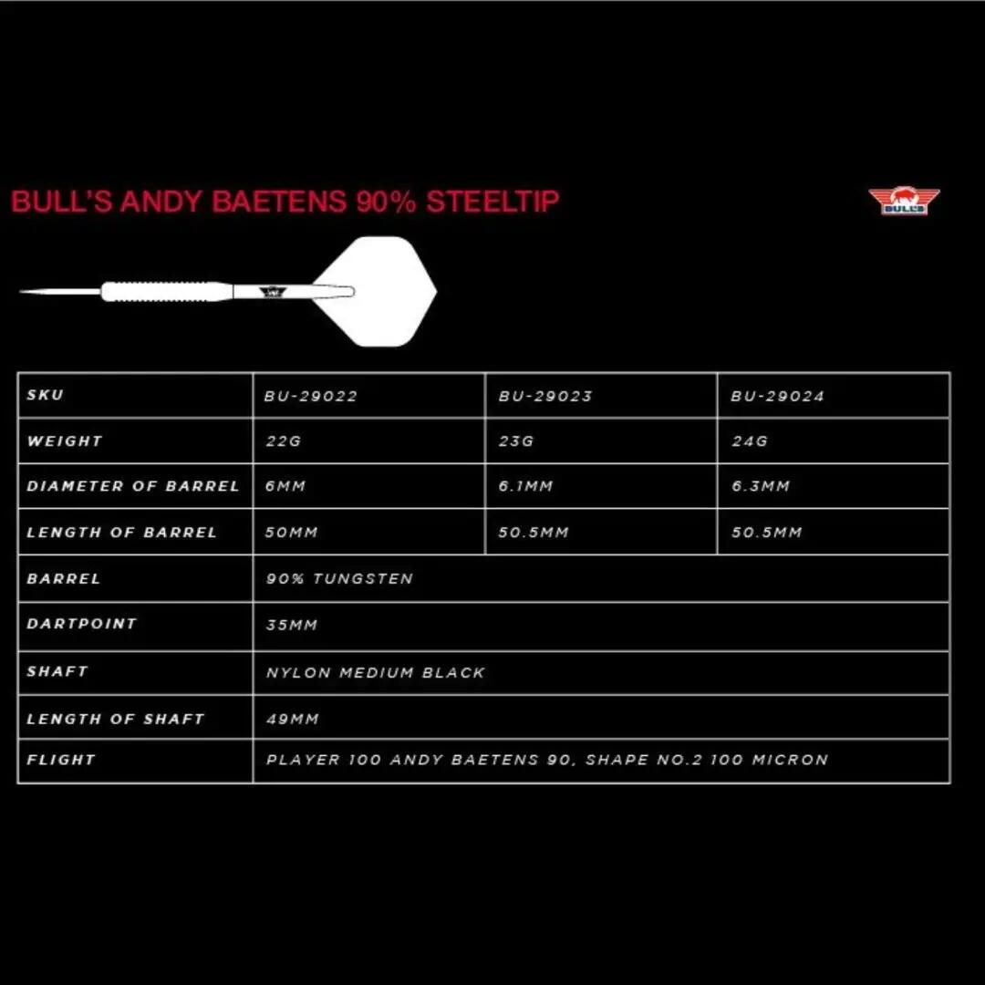 Bulls Andy Baetens 90% Steeldarts 22g 6/7