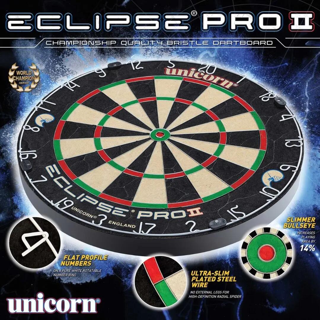 Darts - Scheibe - Bristle, Klammerfrei, Vergrösserte Spielfläche - Eclipse Pro 2 4/7