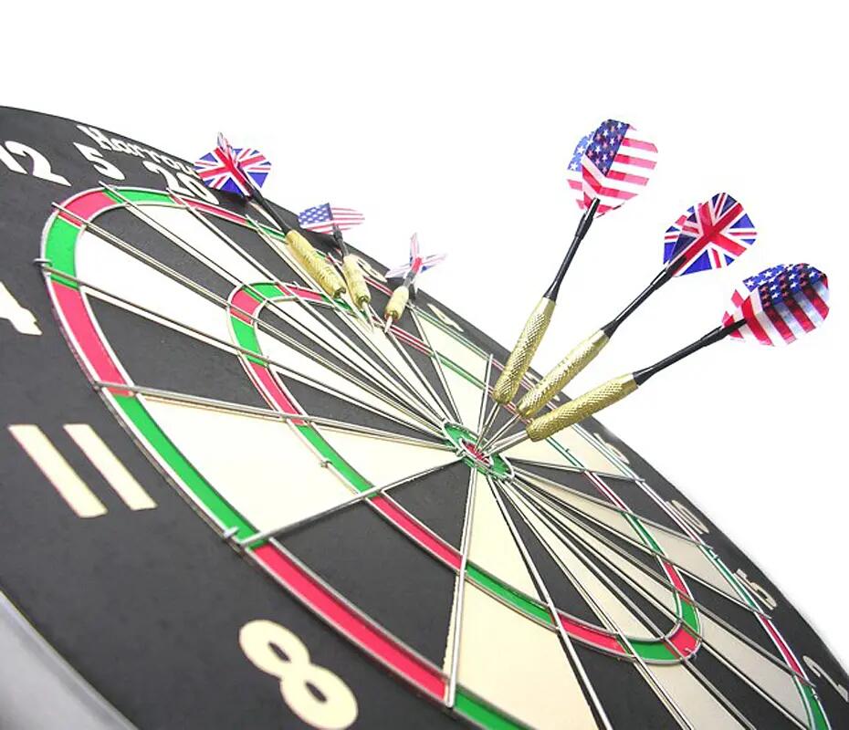 Harrows 2 in 1 Familie Dart Spel - Dart Bord & 2 Sets Darts 3/4