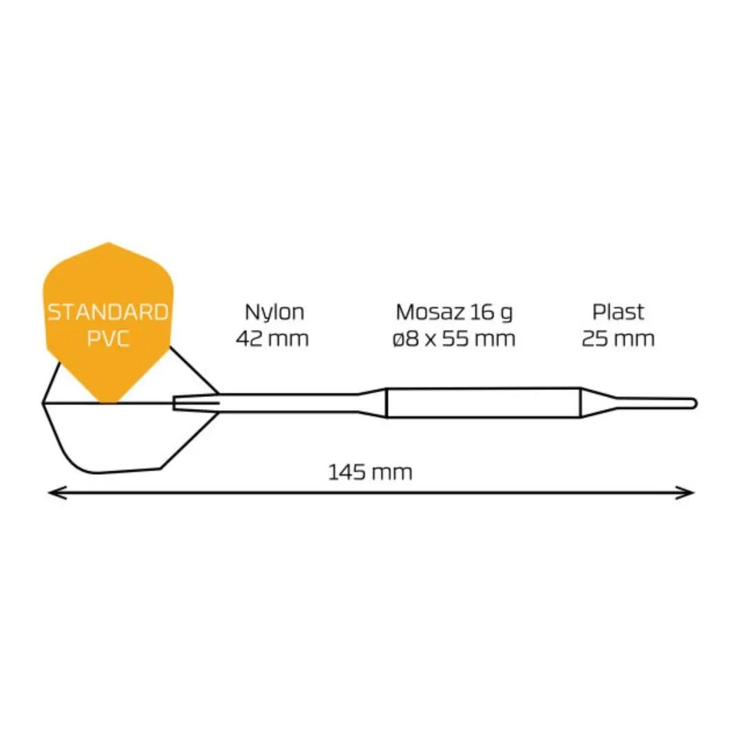Set de fléchettes SHTAMGAST 16g Pointe plastique Laiton 6/6