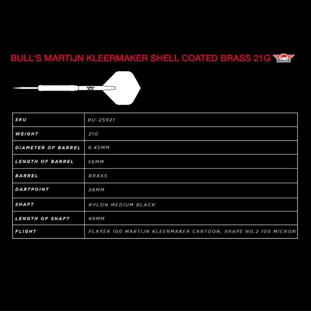 Bulls Martijn Kleermaker Shell Coated Brass 21g 6/7