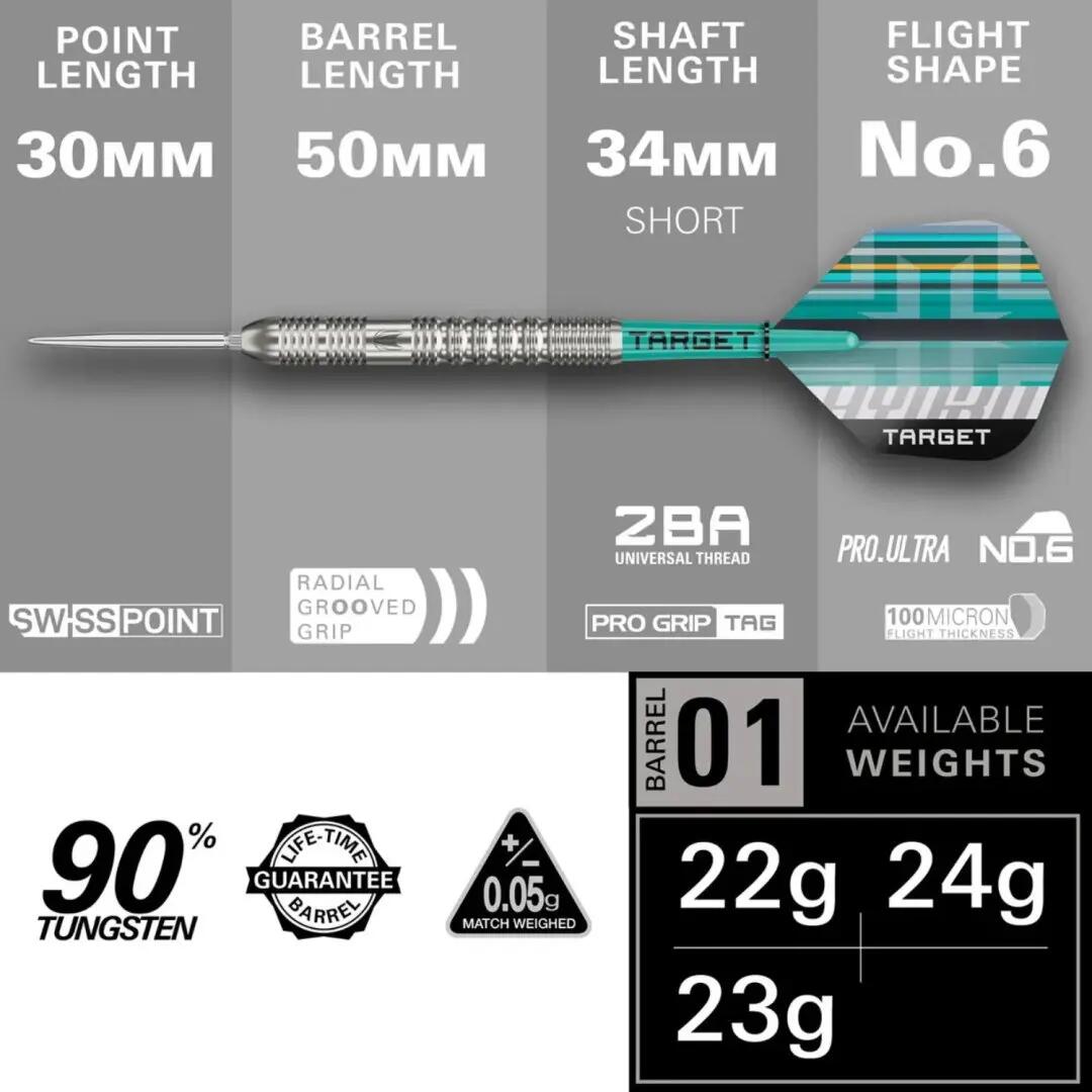 Hydro Steel Tip Dart Set met Swiss Point - 23G 7/7