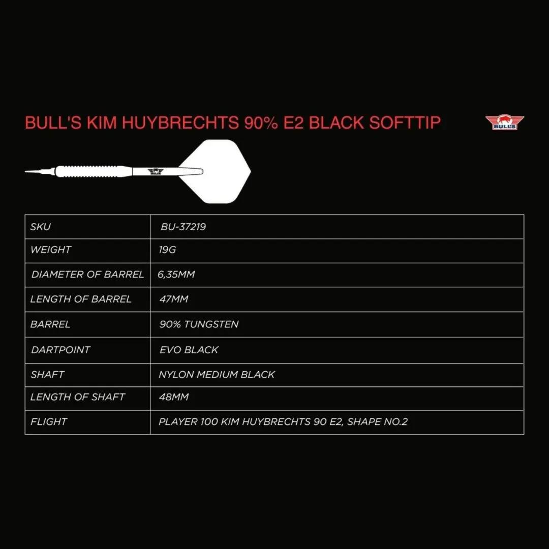 BULLS Kim Huybrechts 90% E2 Full Black 19 g Softtip 6/6