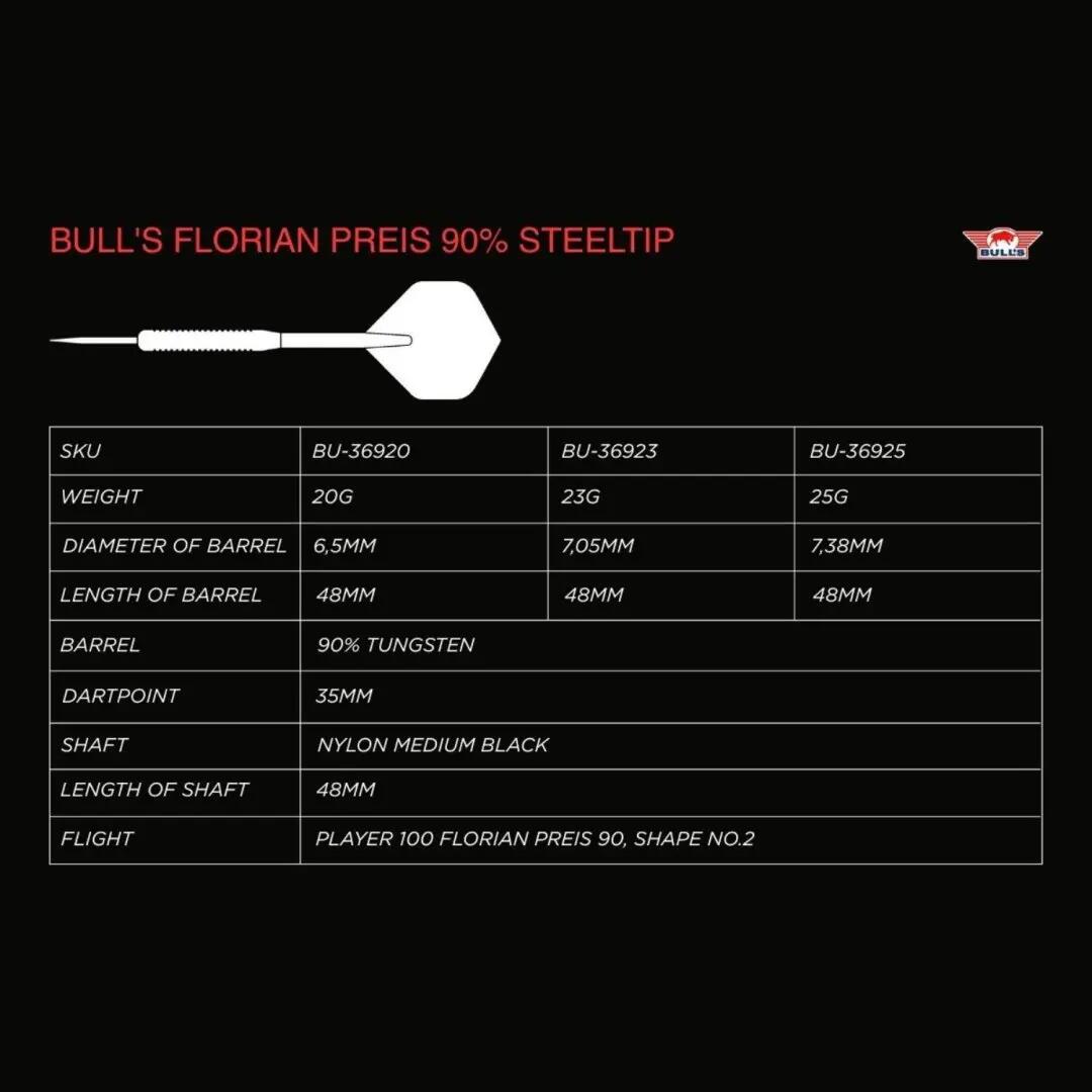 BULLS Florian Preis 90% Tungsten 25 g Steeltip 7/7