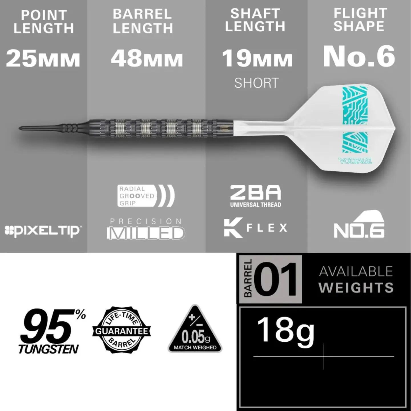 Fléchettes Soft Tip Rob Cross 95K en Tungstène 95% 5/7