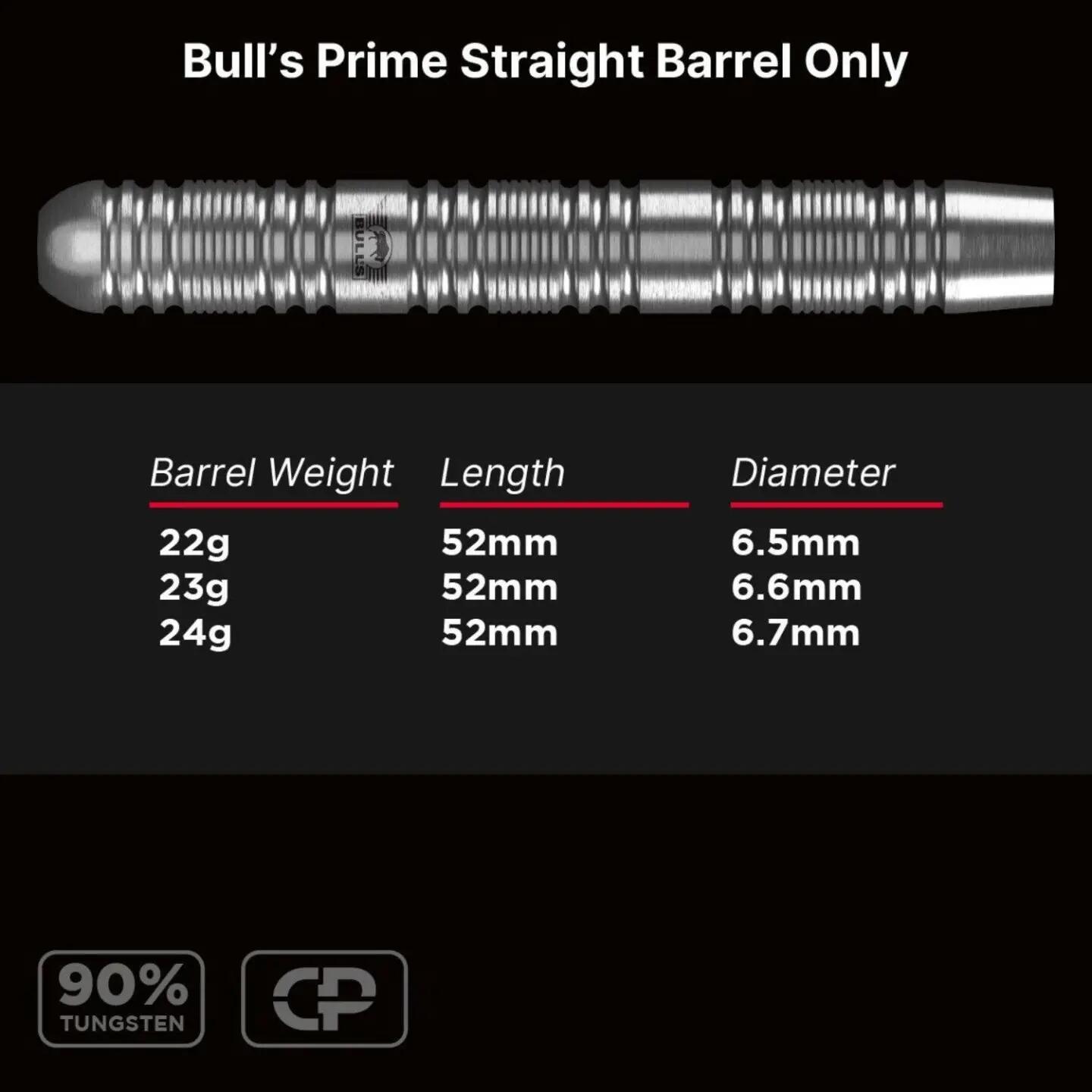 Prime 90% Straight 24g CP Steeltip Barrels Only 7/7