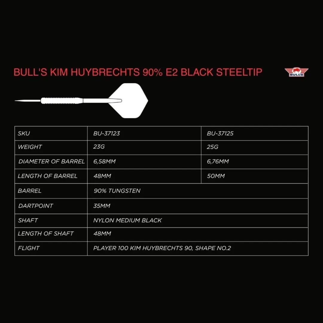BULLS Kim Huybrechts 90% E2 Full Black Steeltip 25 g 7/7