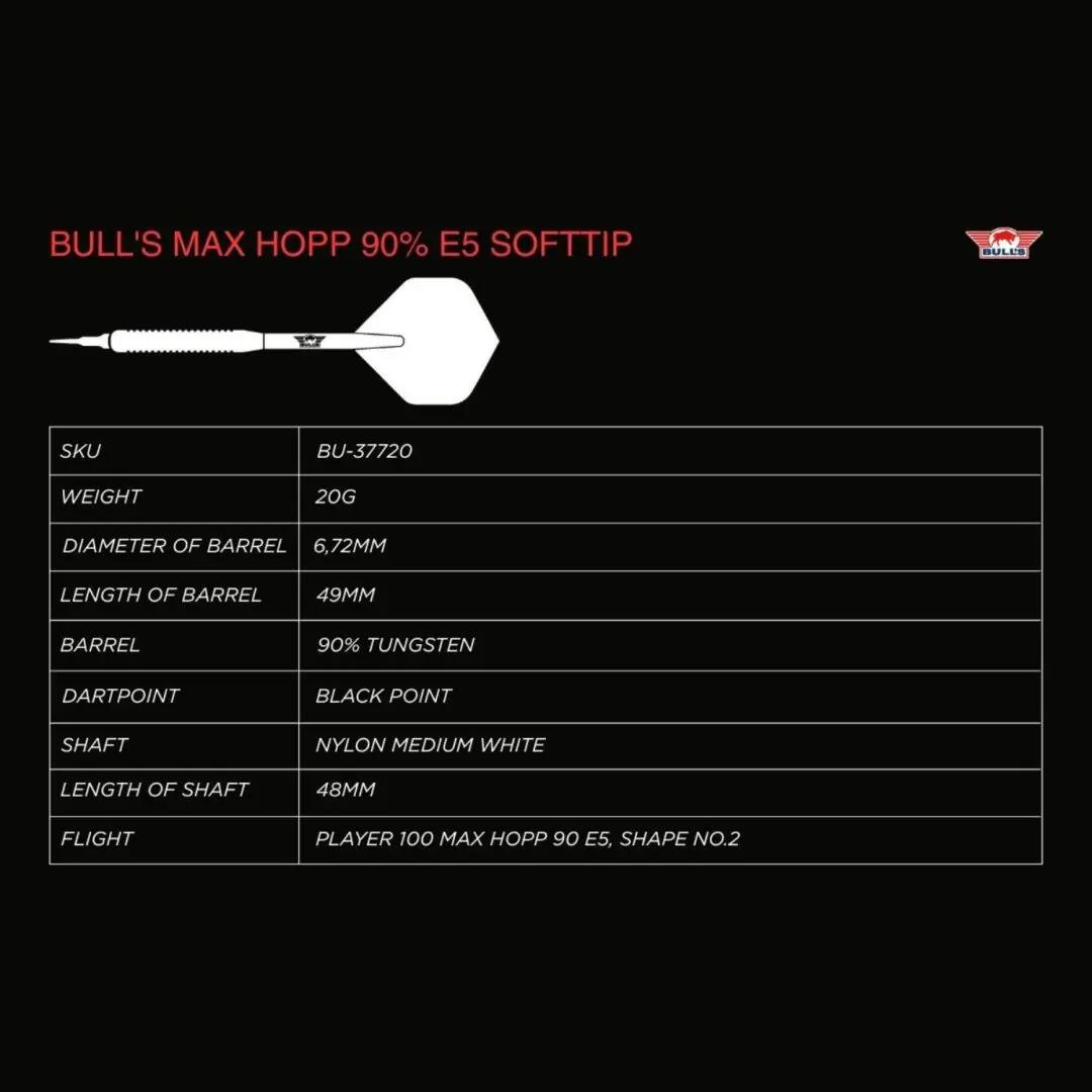 Max Hopp E5 90% Tungsten Softtip Dartpijlen 7/7