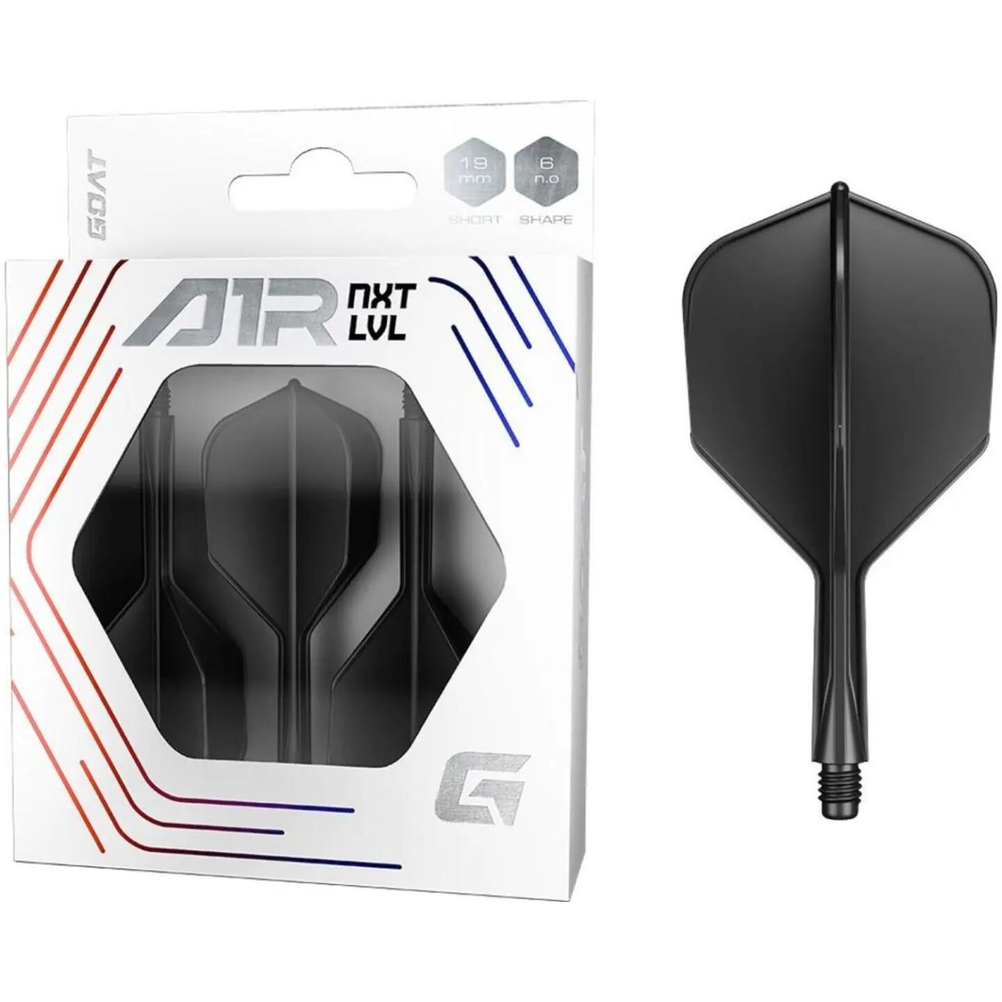 GOAT XQ Max Dart Flight En Shaft In 1 - Air FLEX 06 Zwart - Short 6/7