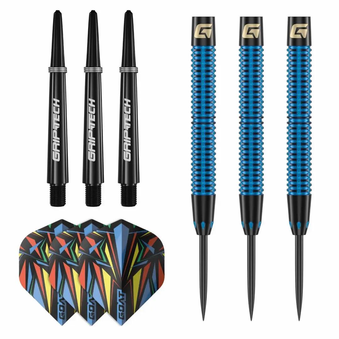 GOAT Darts Szett Athlete steel Kék 12g 4/7
