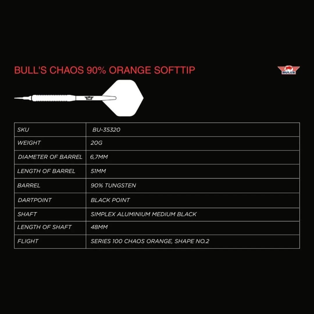 Bull's Softtip Chaos Orange 90% 20g 7/7