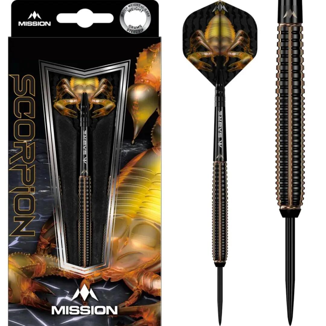 Mission Scorpion Steeldarts 90 % Wolfram – Schwarz/ Gold Electro 24g 3/4