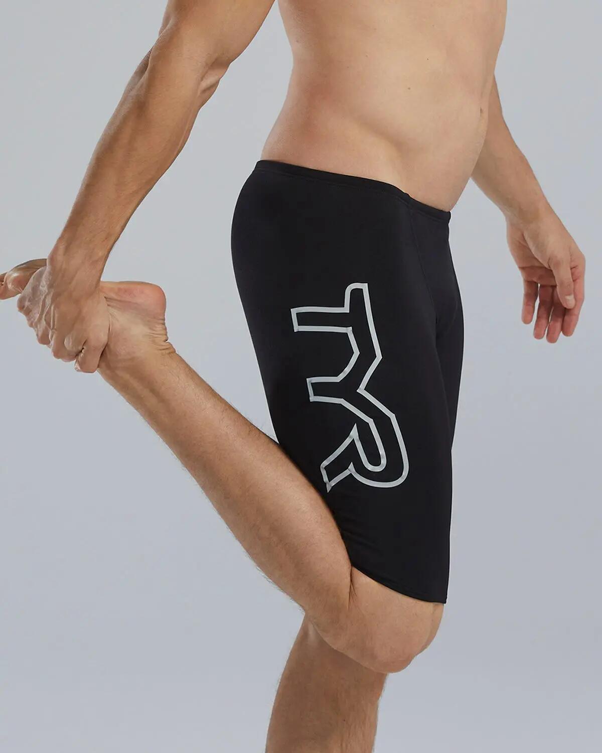 TYR Durafast Elite® Large Logo Solid Jammer - Nero - Taglia UK 38 4/6