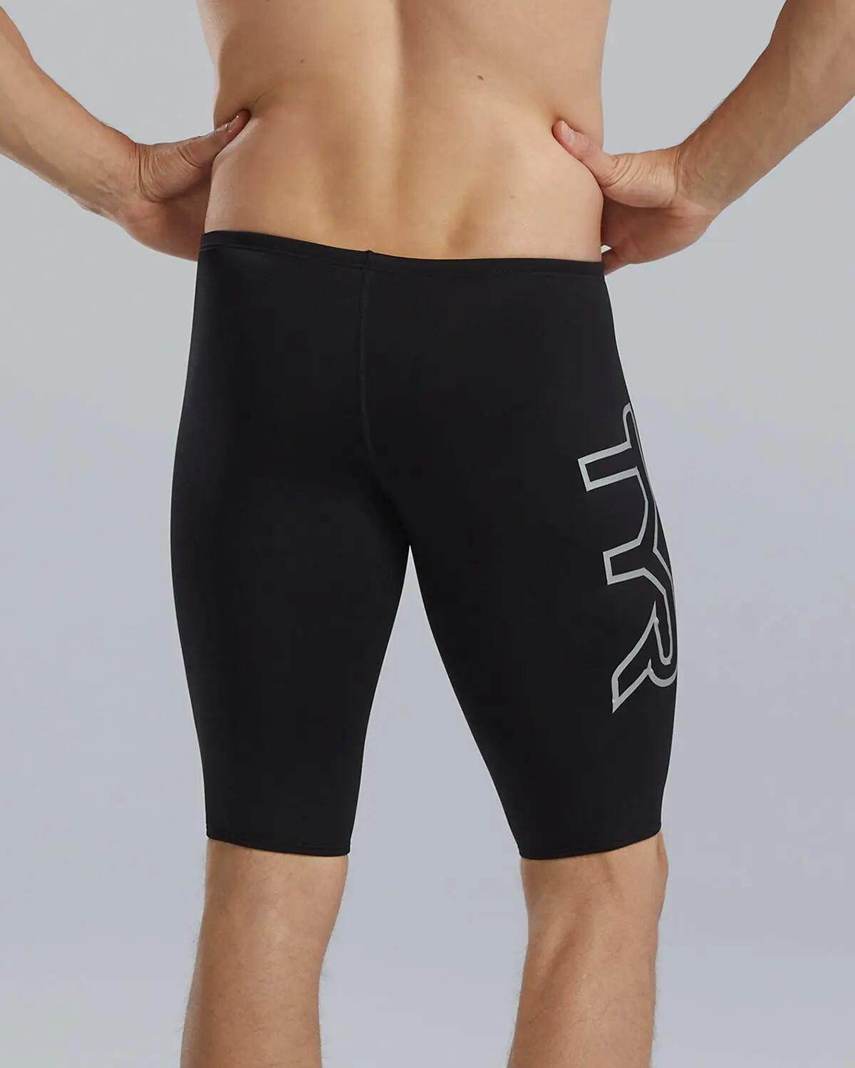 TYR Durafast Elite® Large Logo Solid Jammer - Nero - Taglia UK 38 2/6