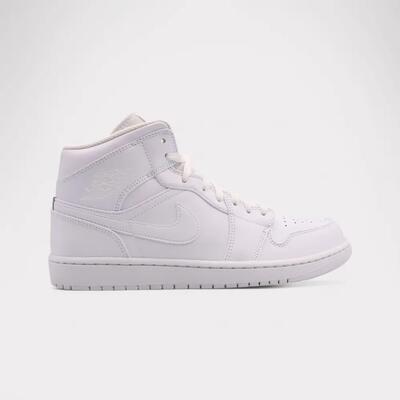 Jordan 1 Mid Triple White