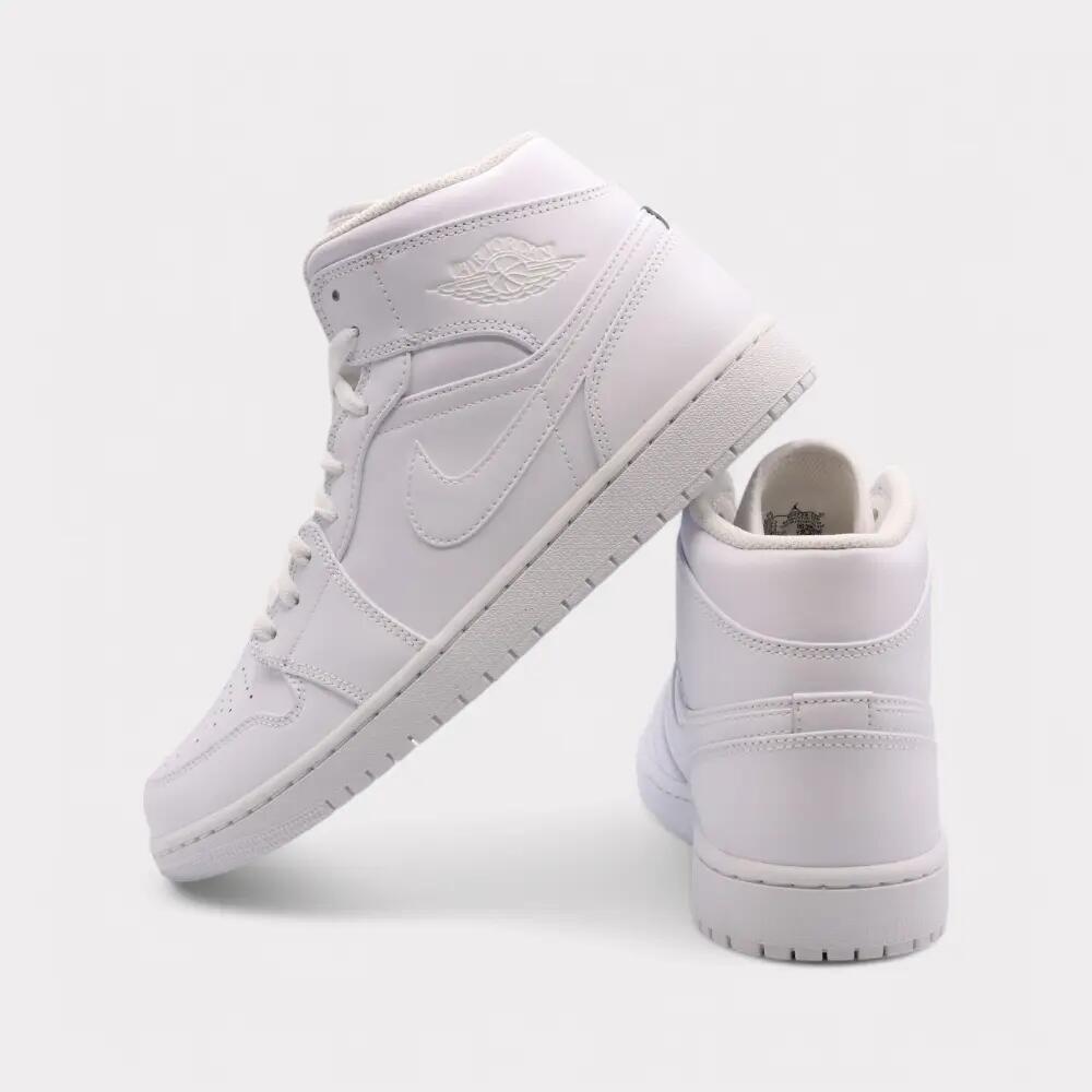 Zapatillas baloncesto - mid todo blanco - air jordan 1 mid 3/4
