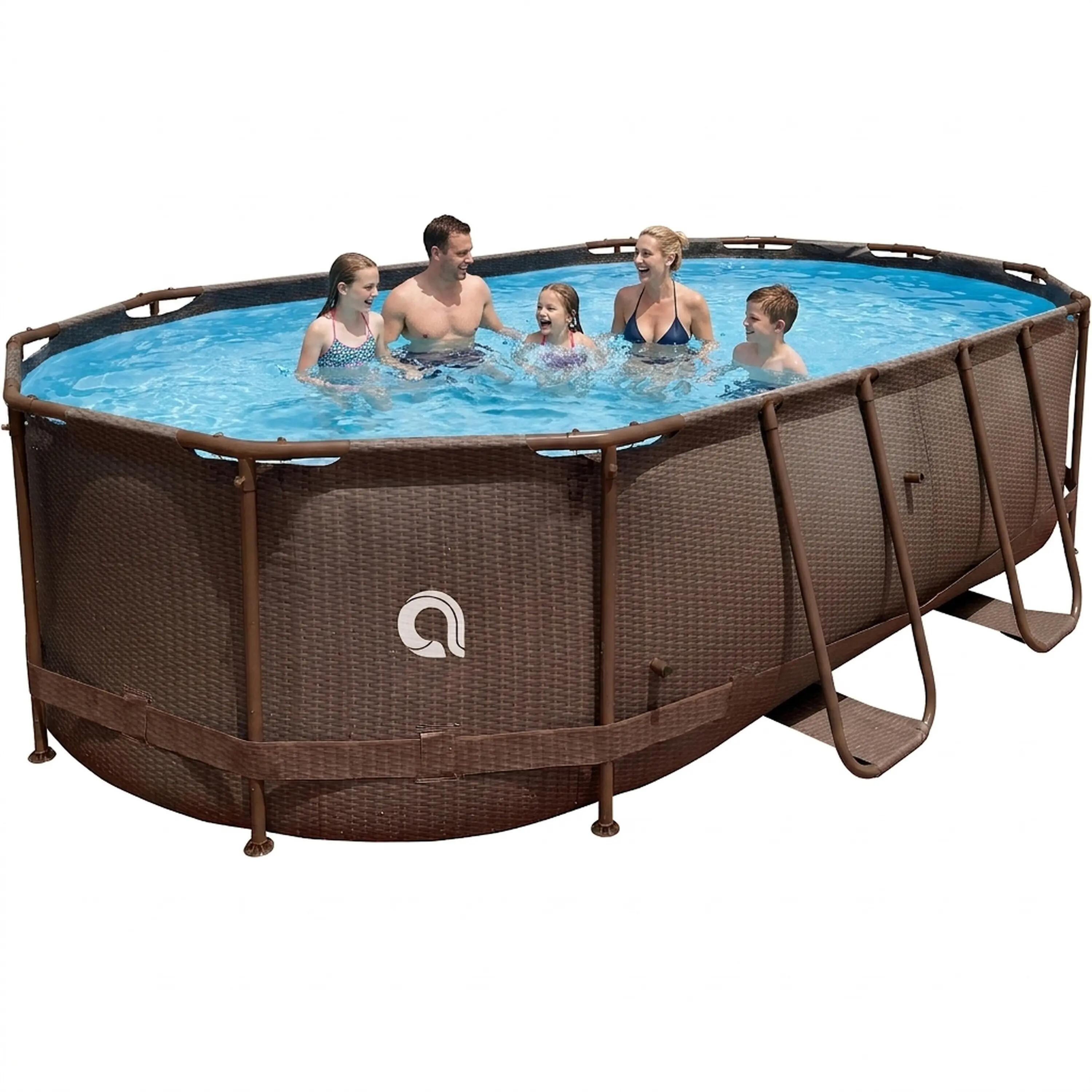 Frame Pool Ersatzpool 427x275x100cm braune Rattanoptik ohne Pumpe 2/14