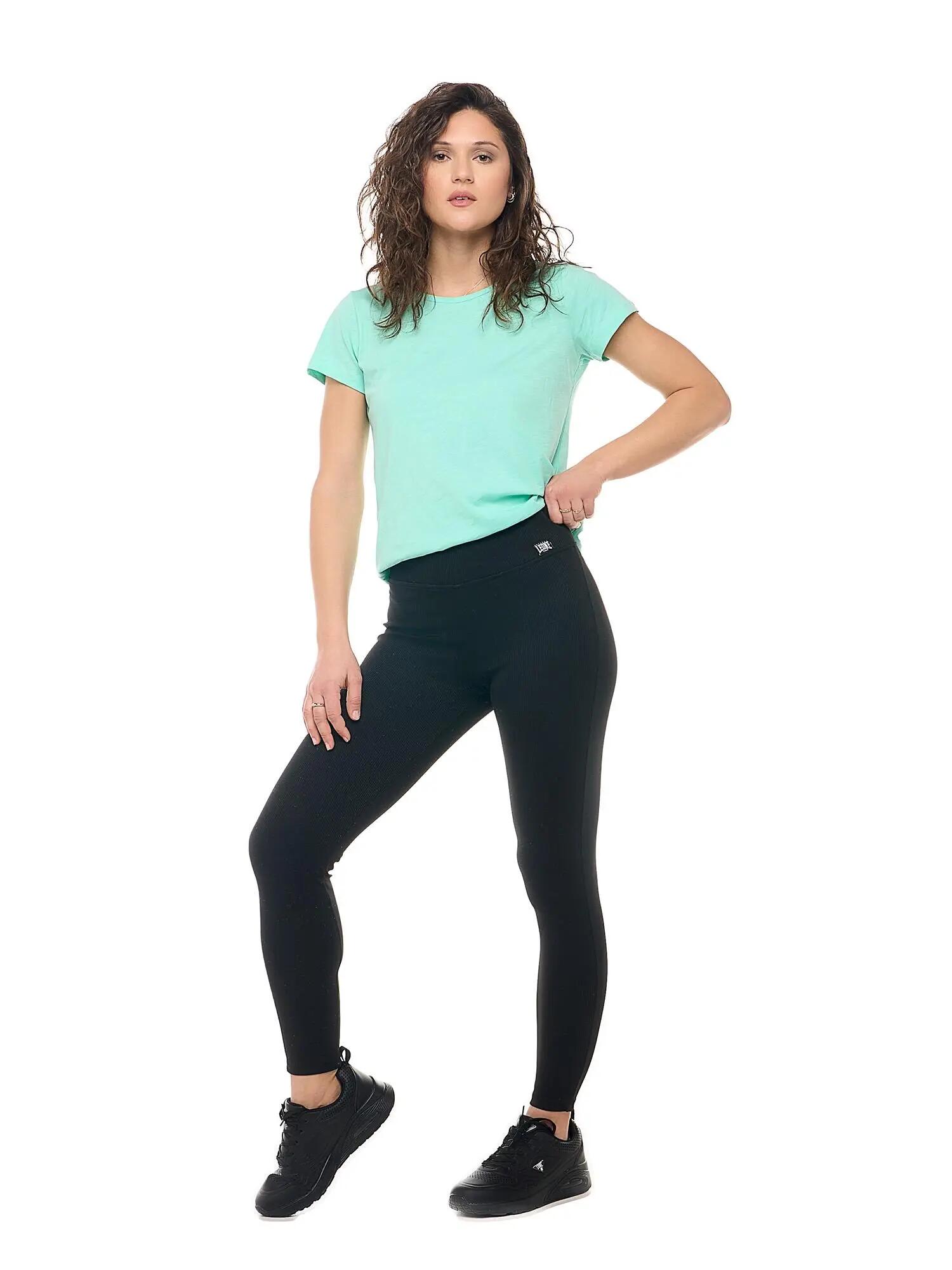 Leggings Damen Leone 1947 Apparel elastischer Bund Rippstrick Slim Fit bequem 2/6