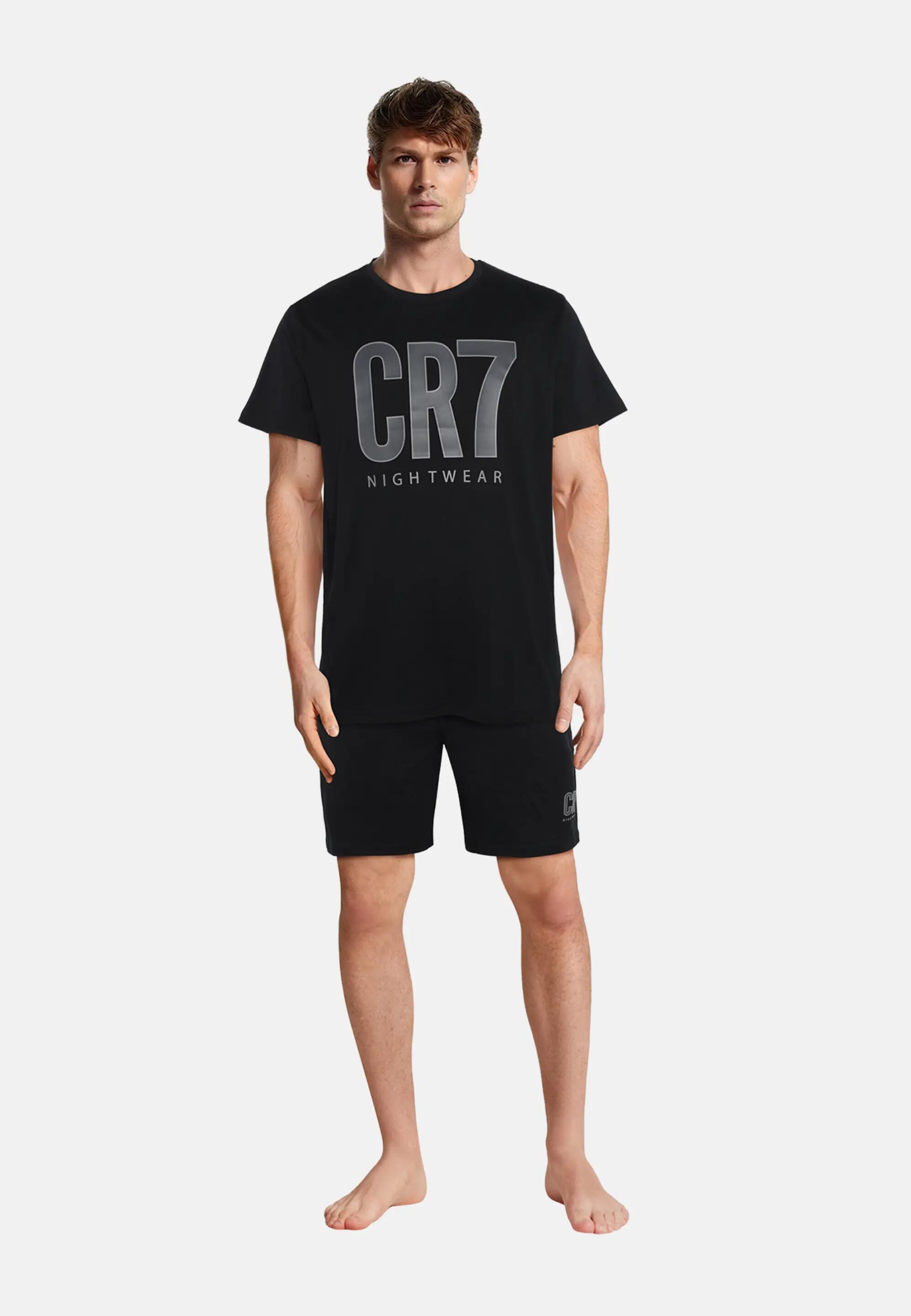 Ensemble pyjama CR7 Mens pyjamas/shorts. noir 3/5