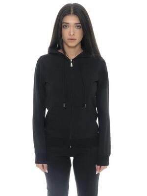 Felpa da donna non garzata con cappuccio e zip Leone Basic