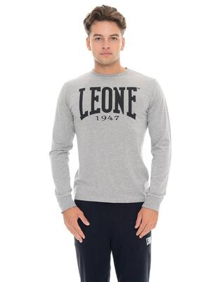 T-shirt da uomo in cotone elasticizzato a manica lunga con logo grande "Basic