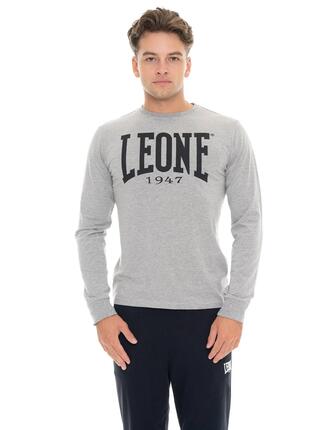 T-shirt en coton stretch à manches longues avec grand logo « Basic » pour hommes
