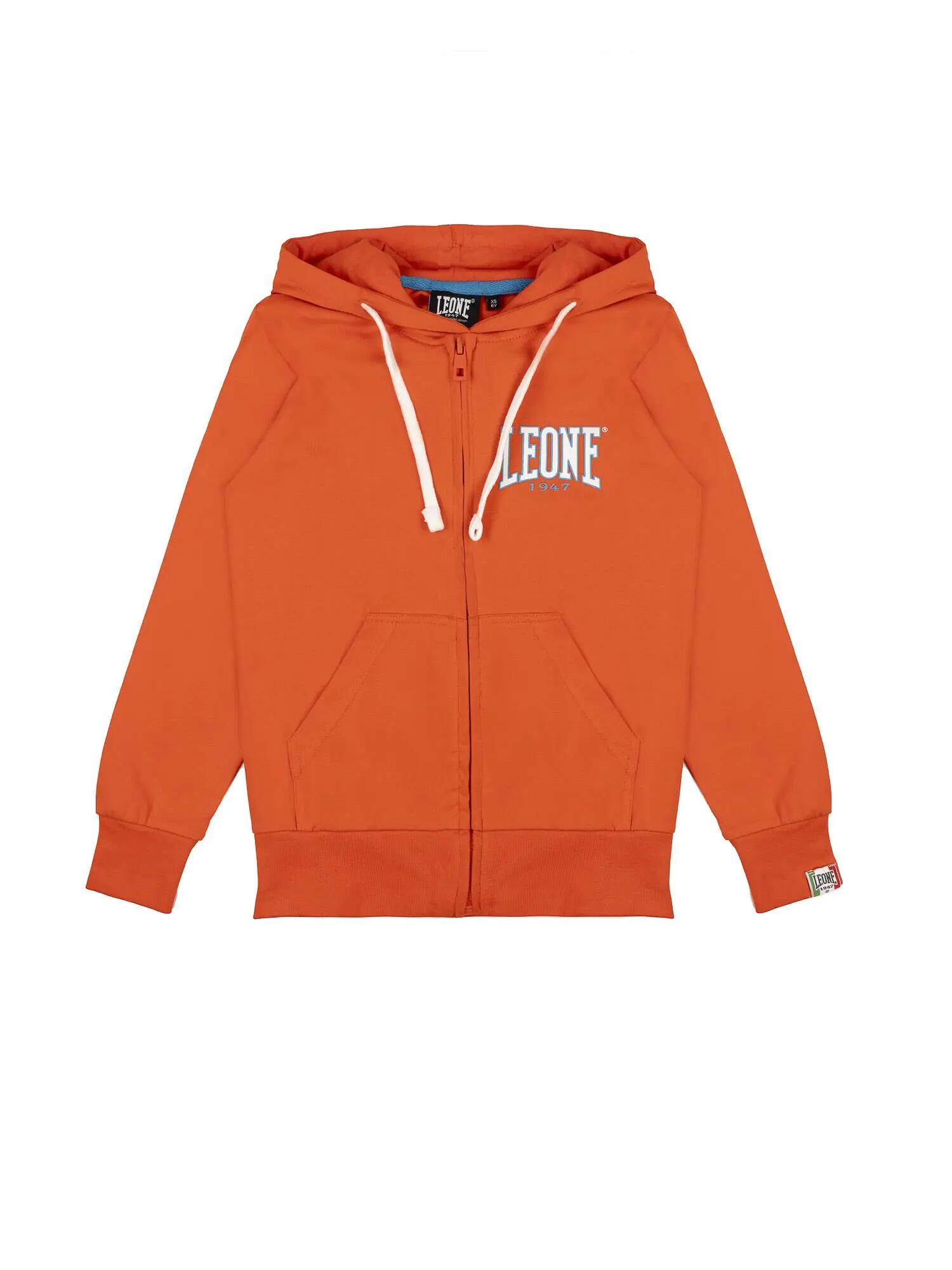 Leone New Basic kindersweatshirts met rits van ongeborsteld katoen 5/7