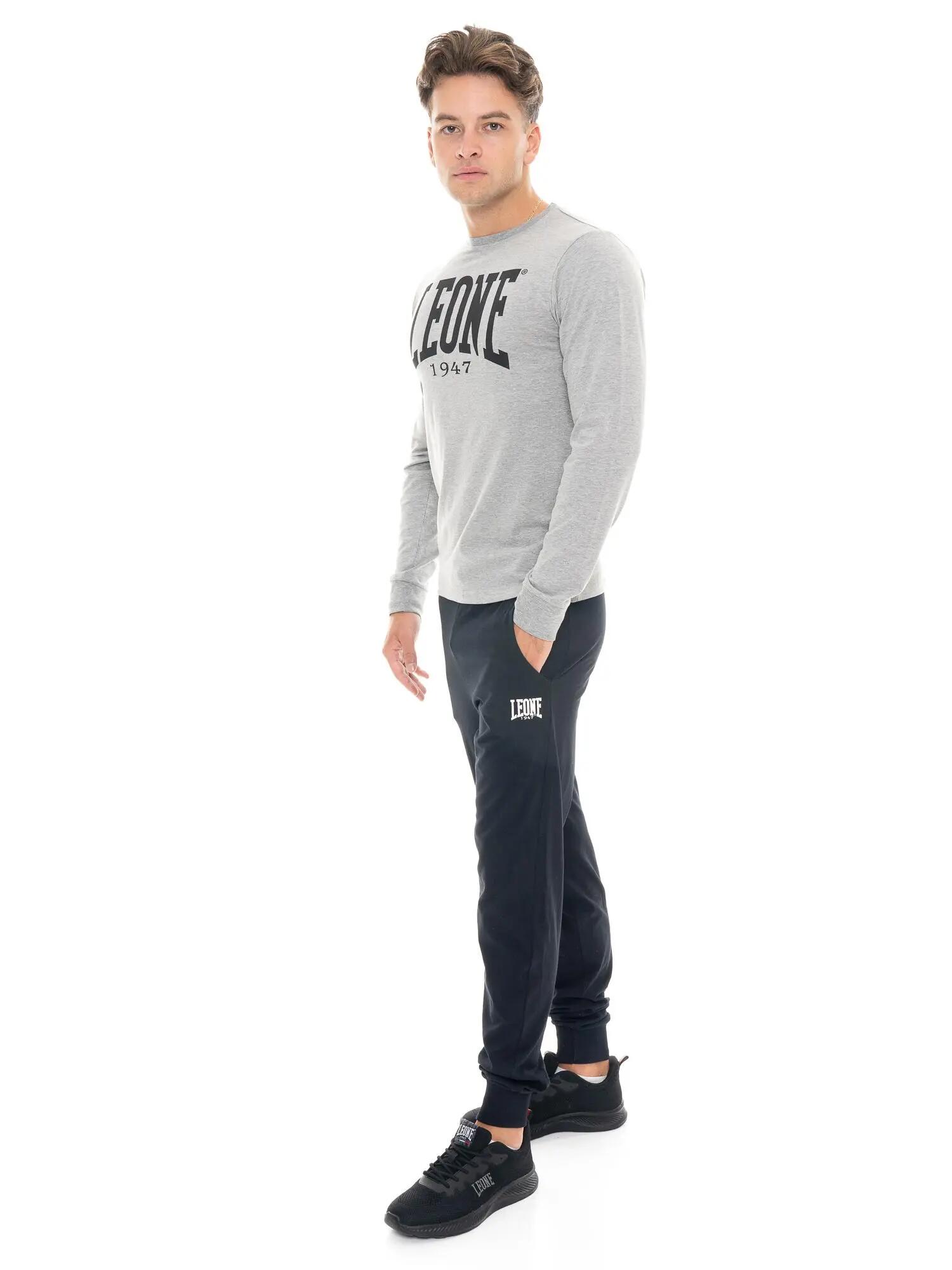 Herren-T-Shirt „Basic“ aus Stretch-Baumwolle mit großem Logo und langen Ärmeln 2/5