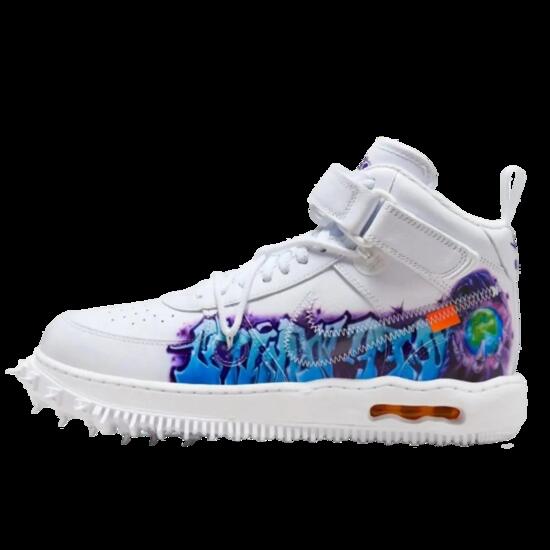 Scarpe Air Force 1 Mid Off-White Graffiti White