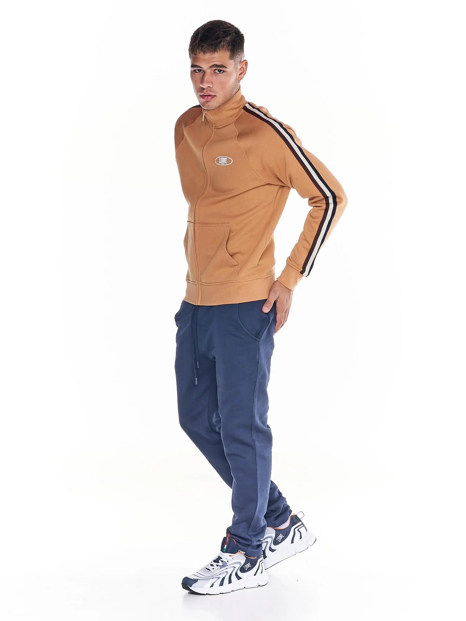 Conjunto de treino masculino Leone 1947 Apparel Earth Tones, fecho, gola alta 3/6