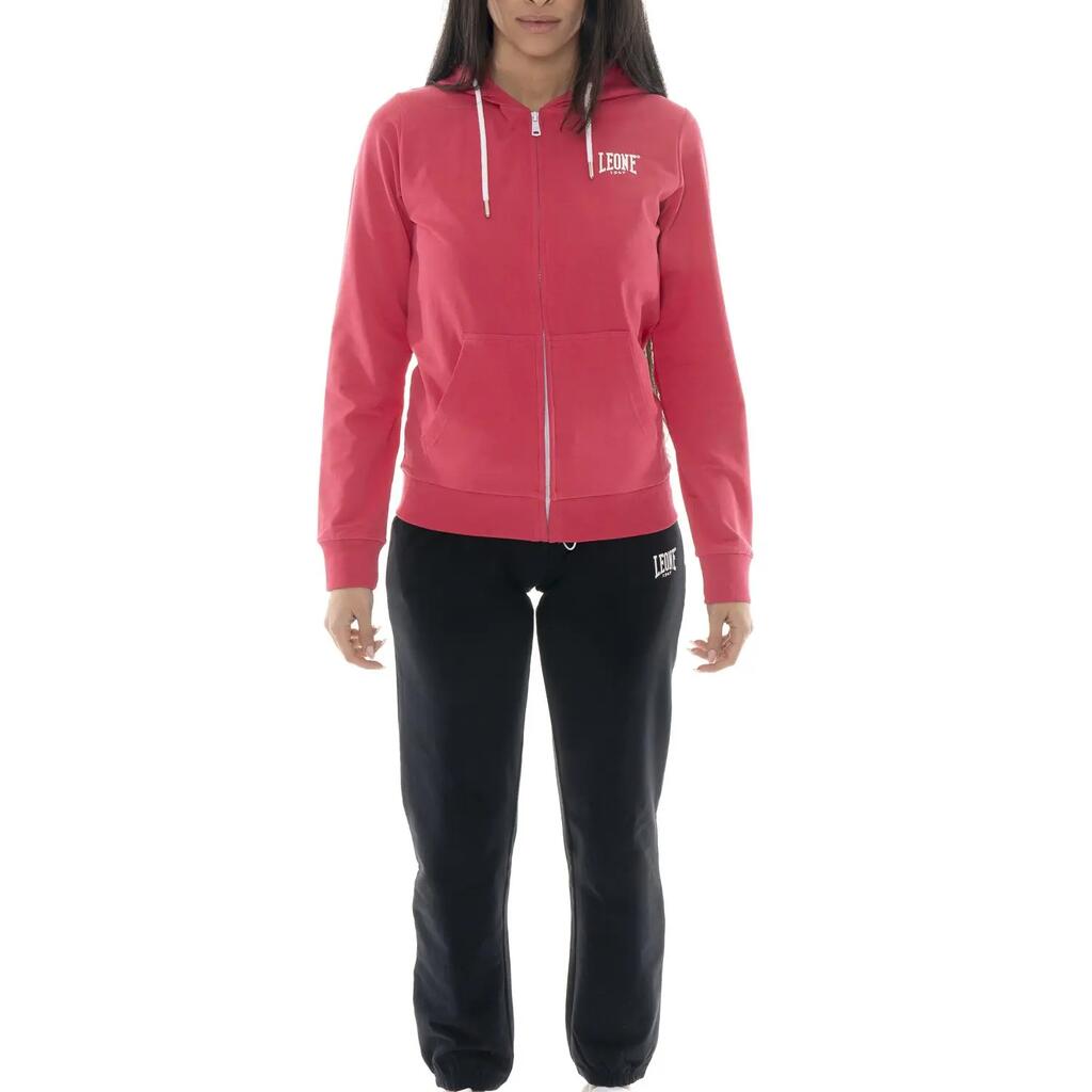 Leone Basic women's zip-up, non-fleece cotton tracksuit with hood