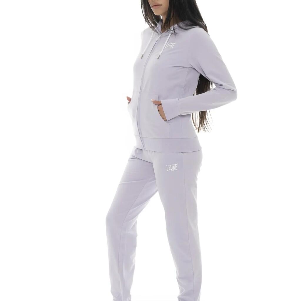 Leone Basic women's zip-up, non-fleece cotton tracksuit with hood