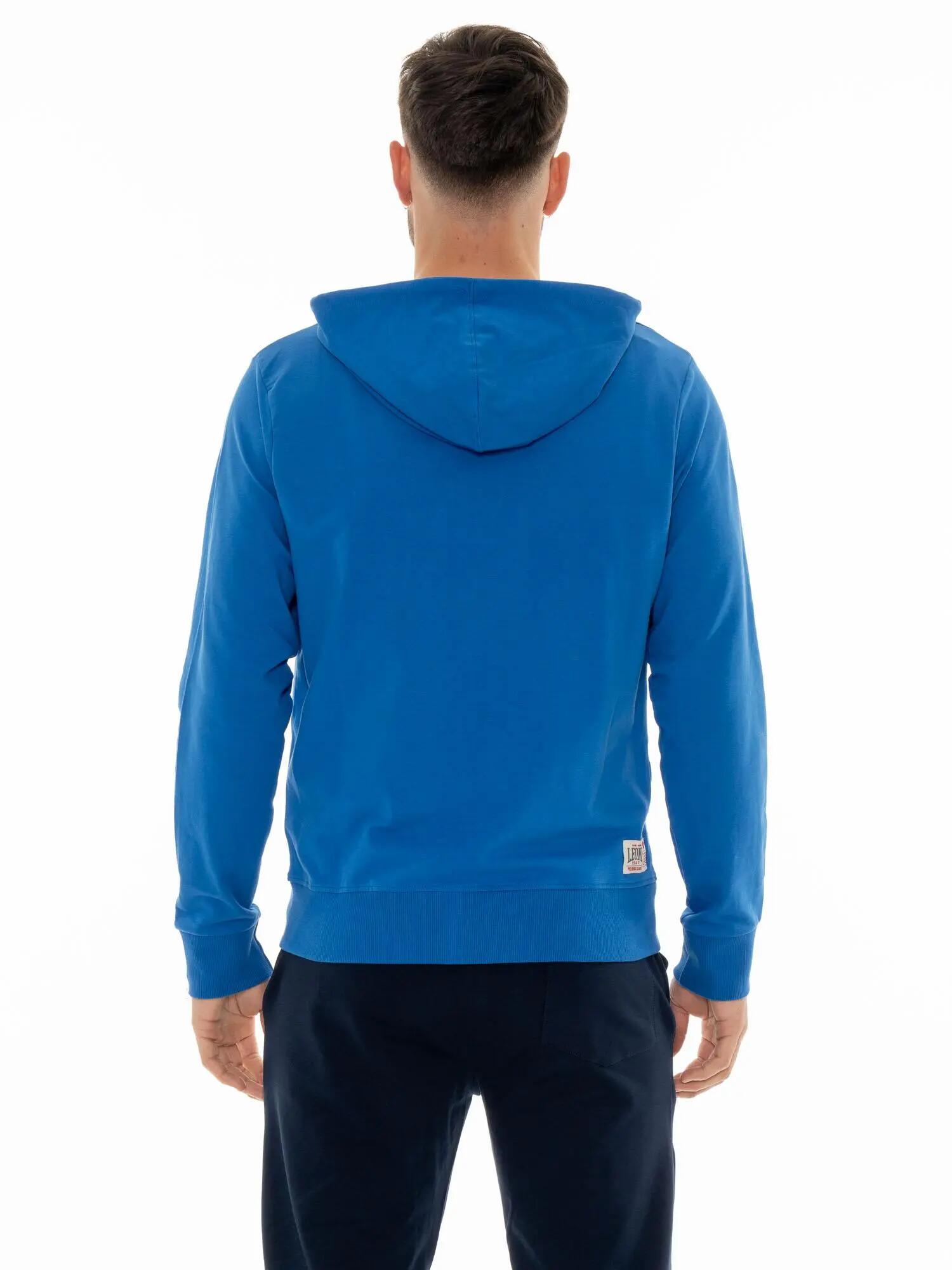 Felpa da uomo con cappuccio e zip non felpata Leone Basic 4/7