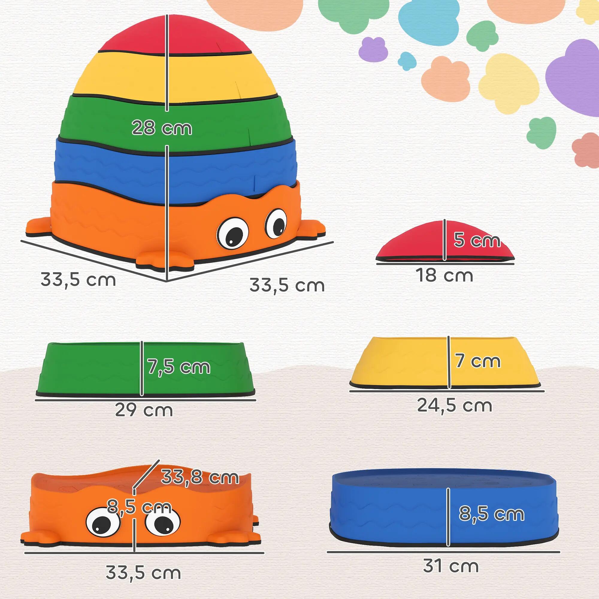 Bloques de Equilibrio AIYAPLAY 33.5x33.5x28 cm Multicolor 3/5