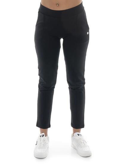 Pantalon femme en coton non polaire avec pli Leone Basic