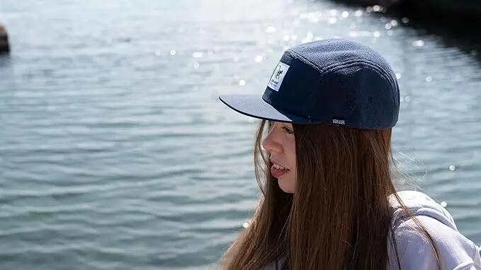 5-panel berg- en trekkingpet – waterdicht – gerecycled (Donkerblauw) 4/7