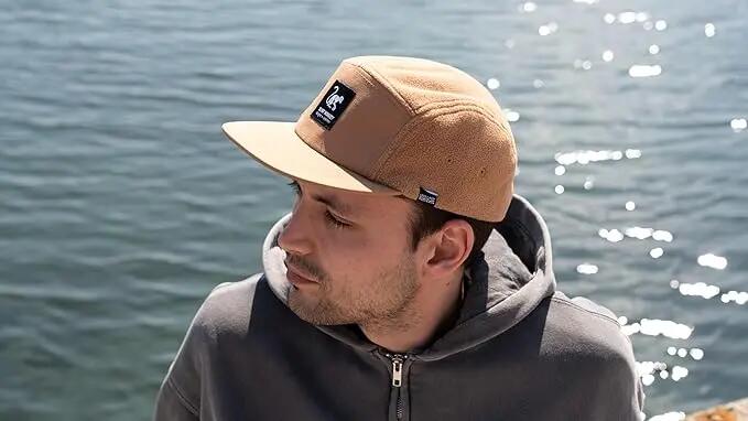 Casquette 5 panneaux montagne et trekking – imperméable (Beige) 3/6
