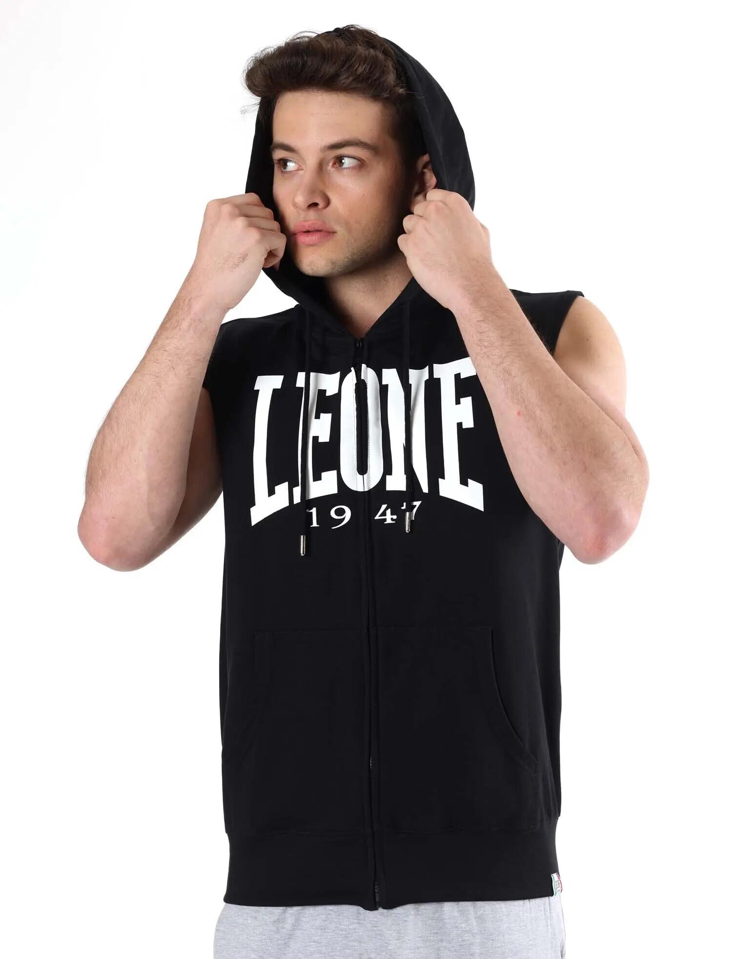 Leone Basic Sweat à capuche zippé sans manches pour homme 5/5