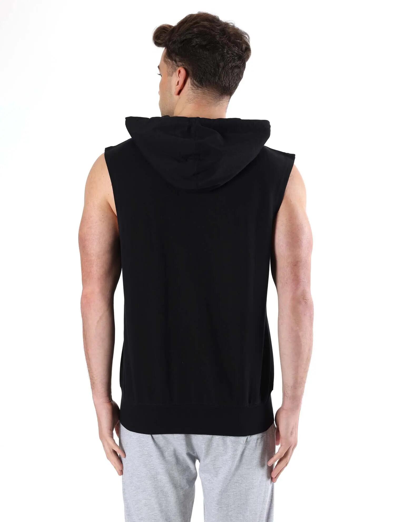 Leone Basic Sweat à capuche zippé sans manches pour homme 3/5
