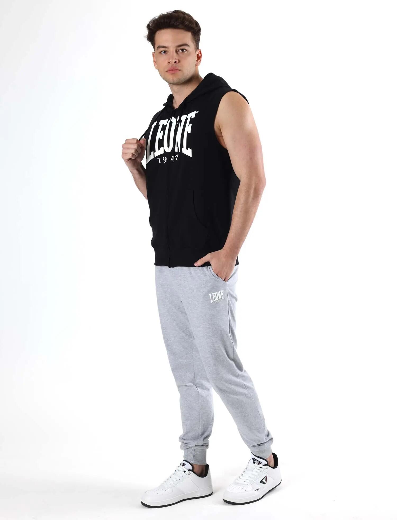 Leone Basic Sweat à capuche zippé sans manches pour homme 2/5