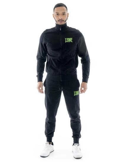Tuta da uomo in cotone non garzato con colletto e zip Leone HJ