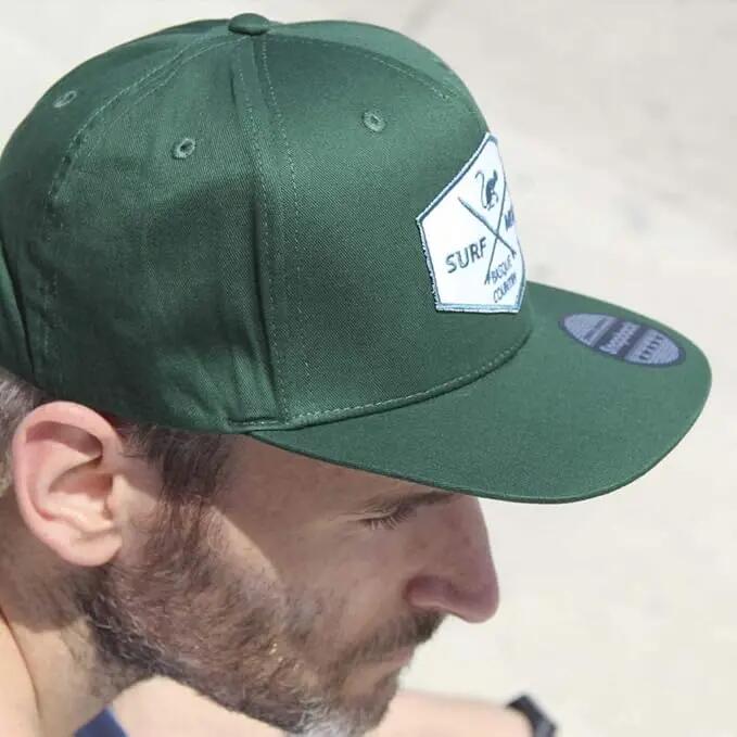 Cappello Trucker - Visiera Piatta - Snapback / Adulto / Taglia unica (Verde) 3/3