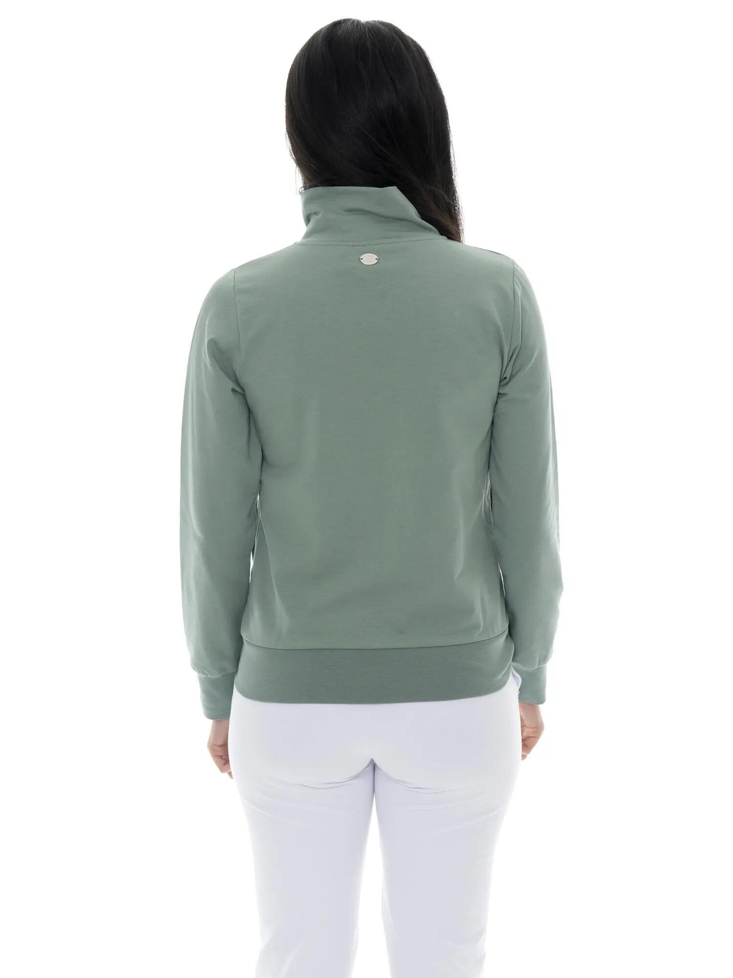 Felpa con colletto e zip da donna non felpata Leone Basic 4/7