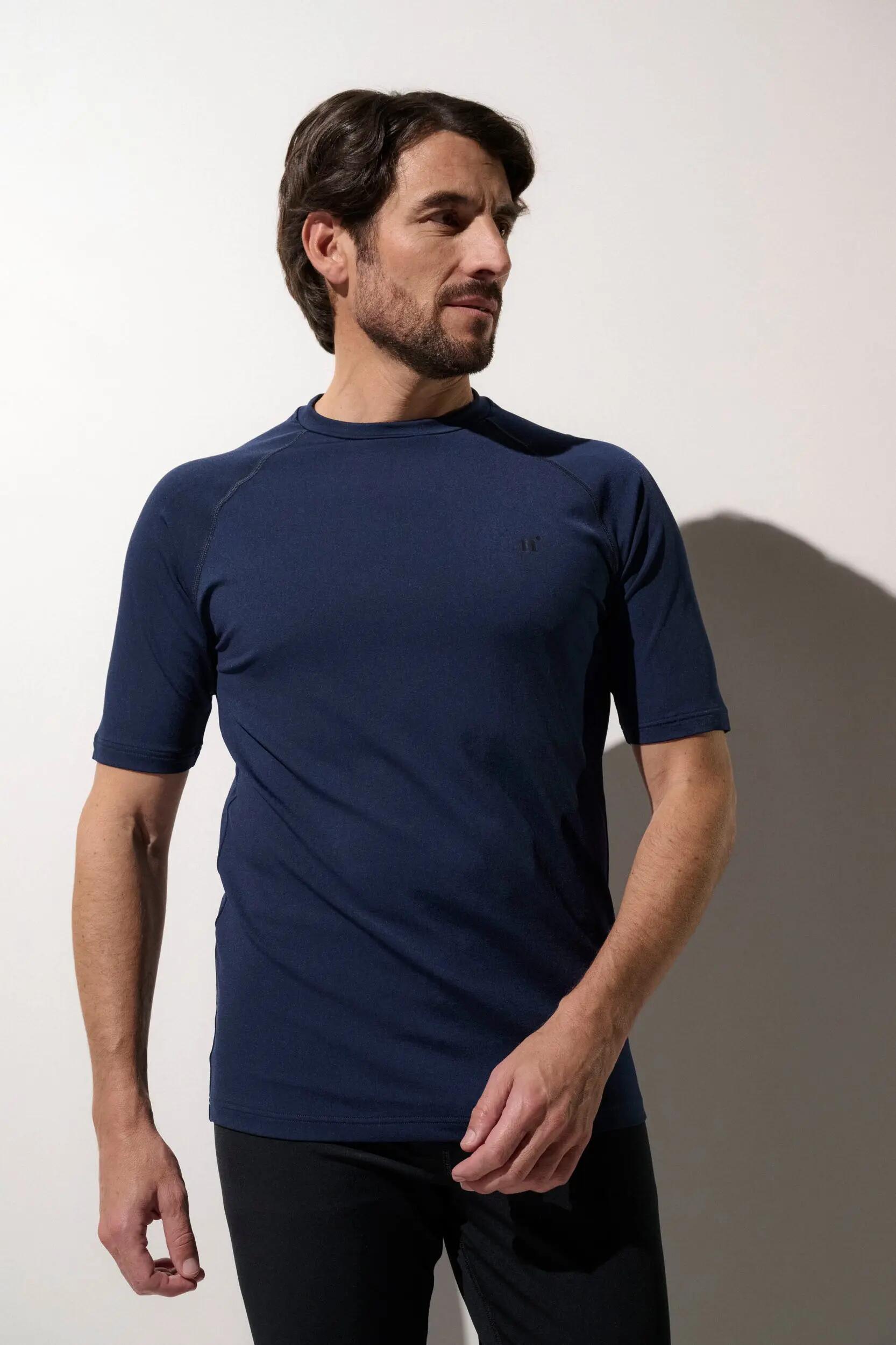 T-shirt de bain anti-UV Homme manches courtes, Moorea, Bleu Océan 2/5