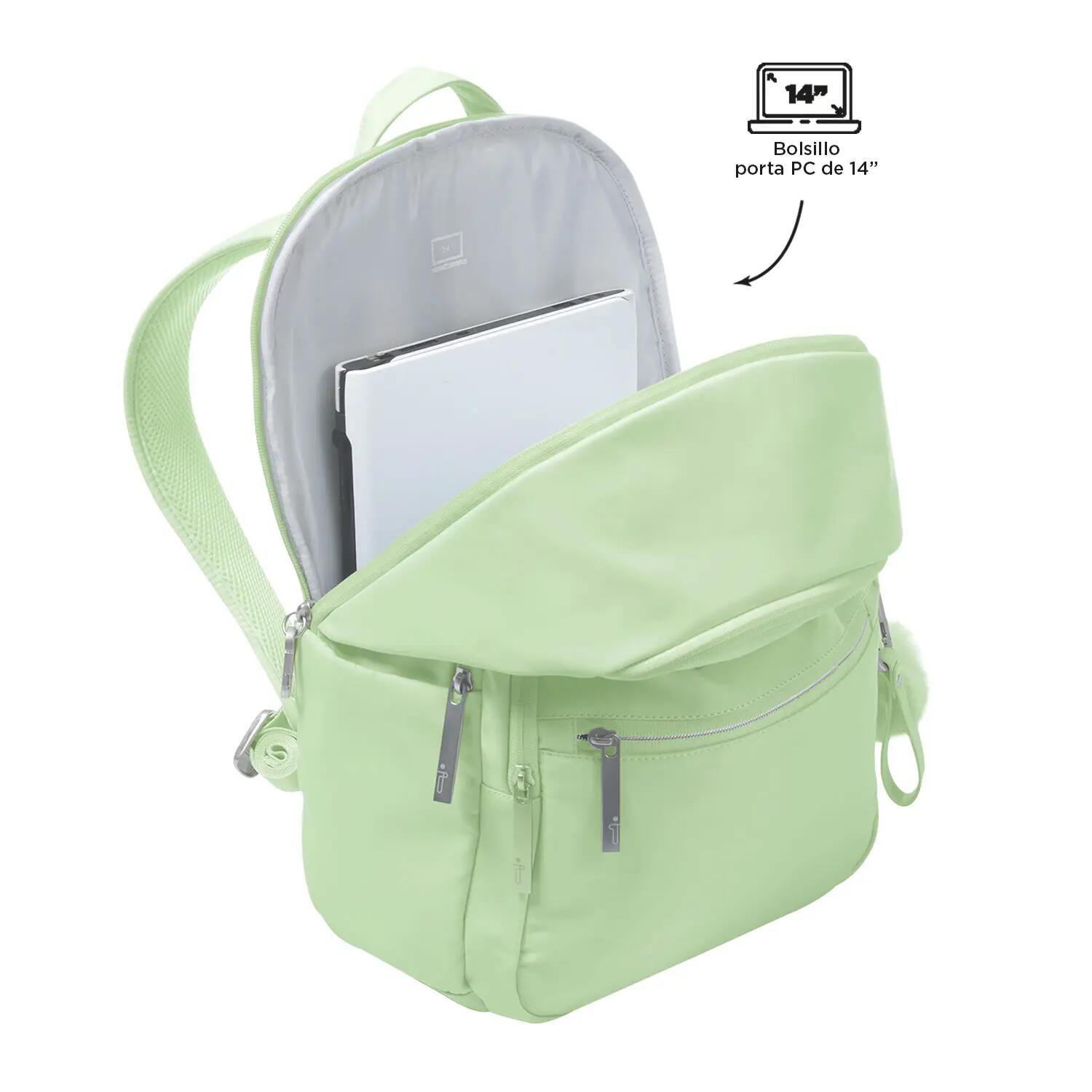 Totto Mochila ejecutiva Adelaide Meadow Mist Poliéster 28.5 x41.5 x13.5 cm 4/5