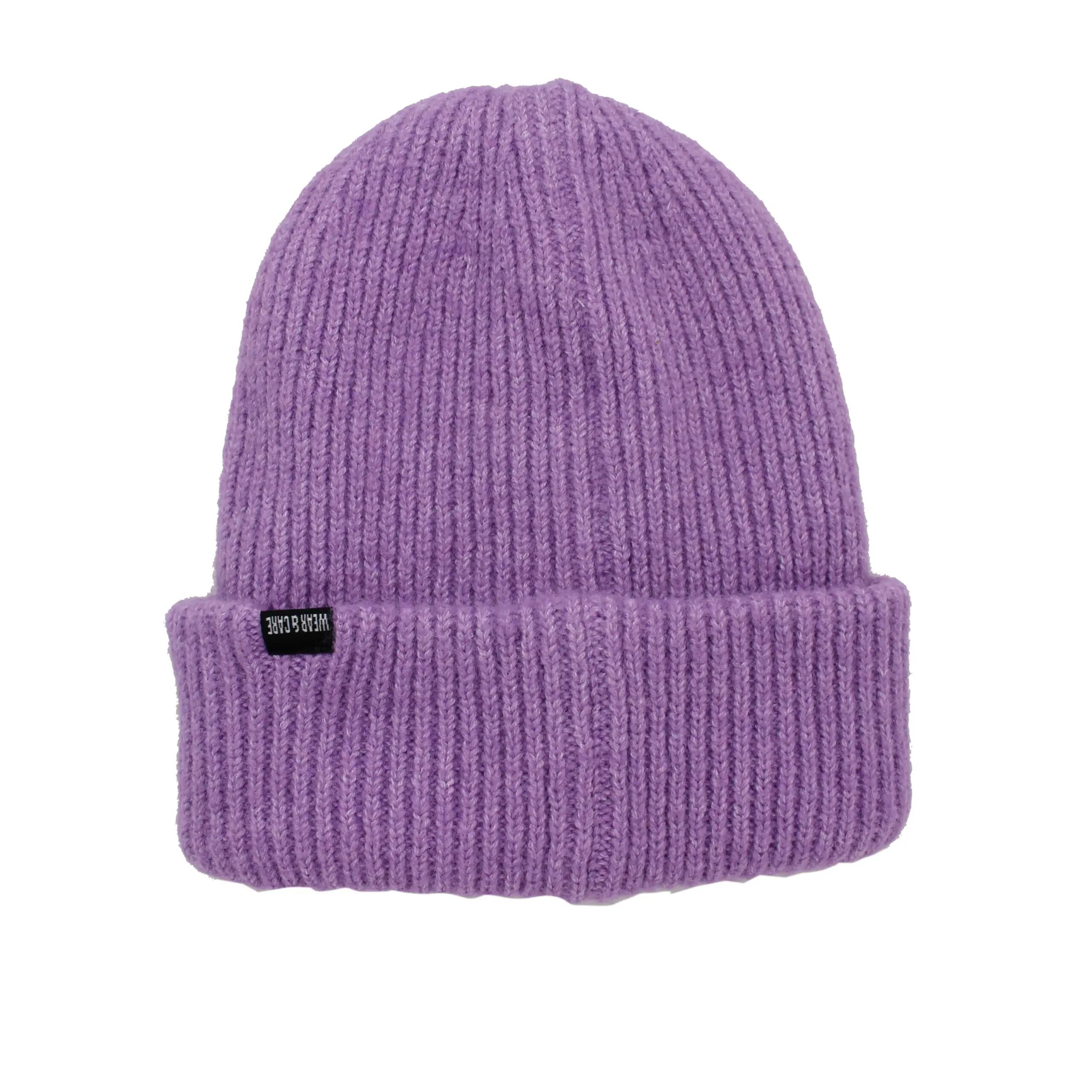 Fluorescerende wintermuts - Man/Vrouw - Eén maat (Lila) 2/4