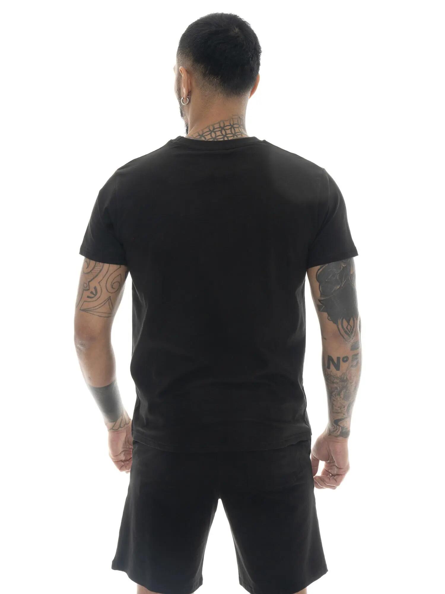 Leone Stripe Gold Stretch Cotton T-shirt met korte mouwen voor heren 4/5