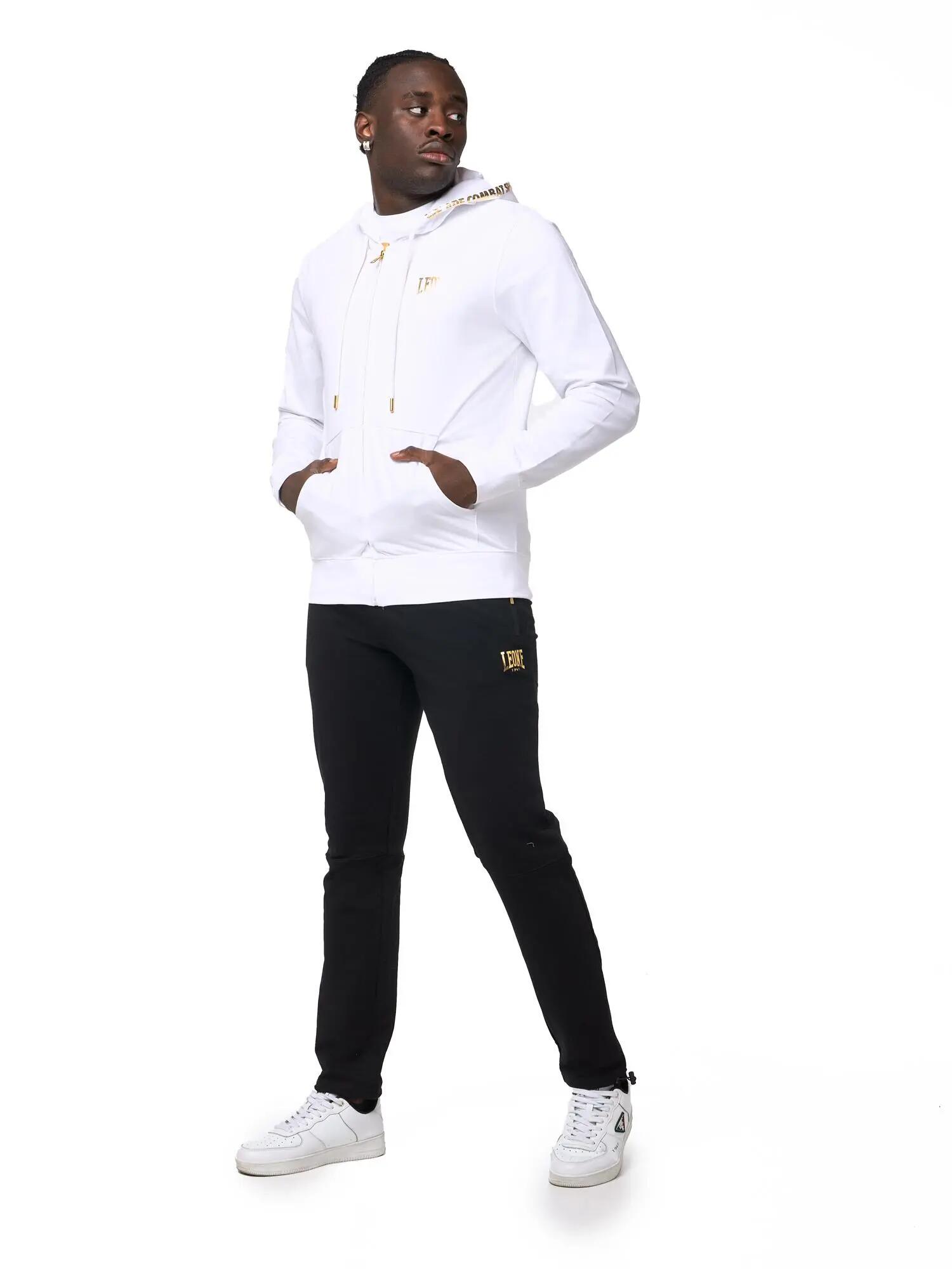 Leone Neuer goldener Herren-Kapuzenpullover mit Reißverschluss 2/6