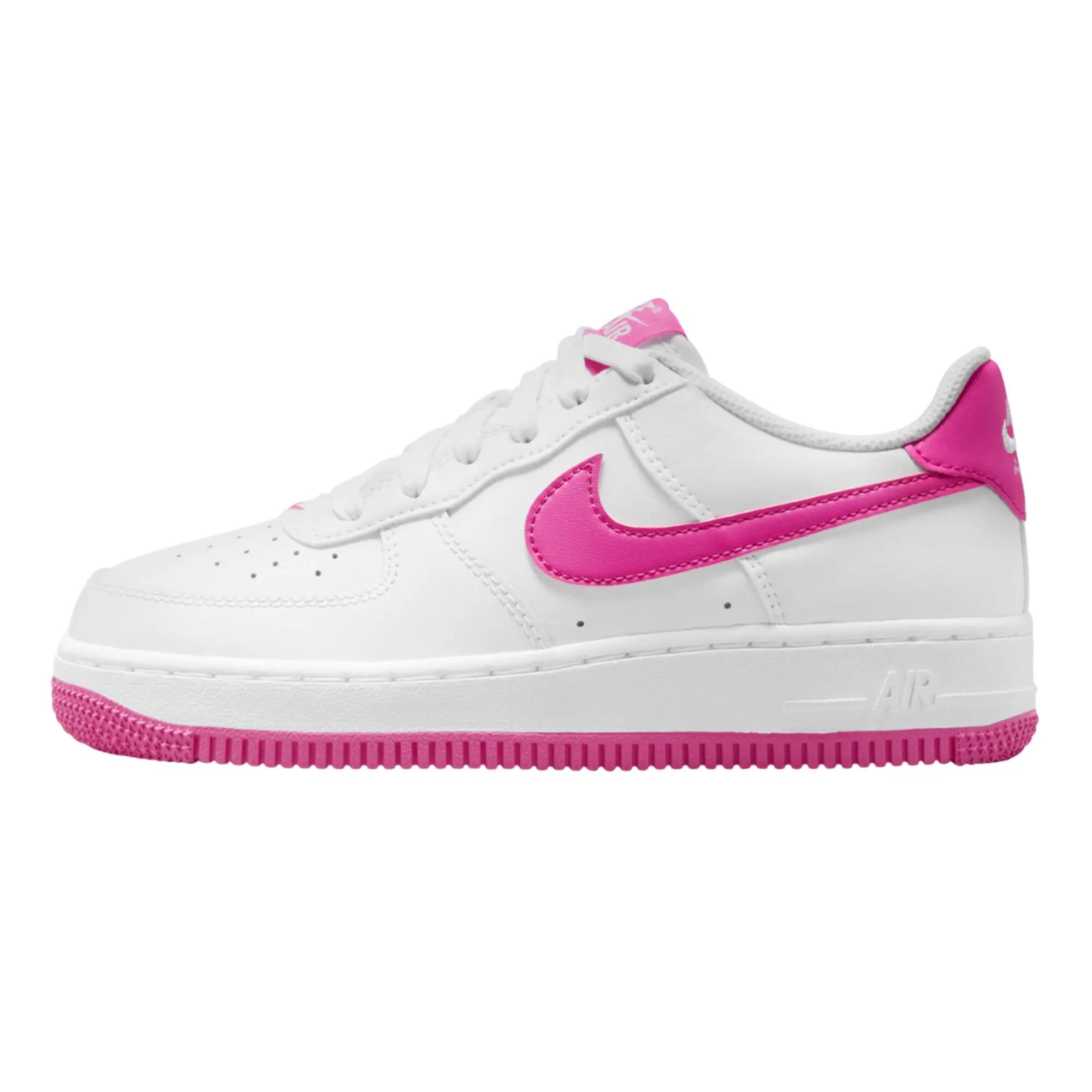 Scarpe Sportive Pelle Donna Nike Air Force 1 Bianco Rosa 4/7