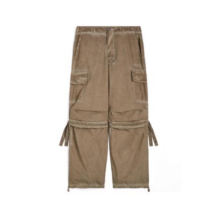 Pantalon cargo pour femmes en popeline à effet usé